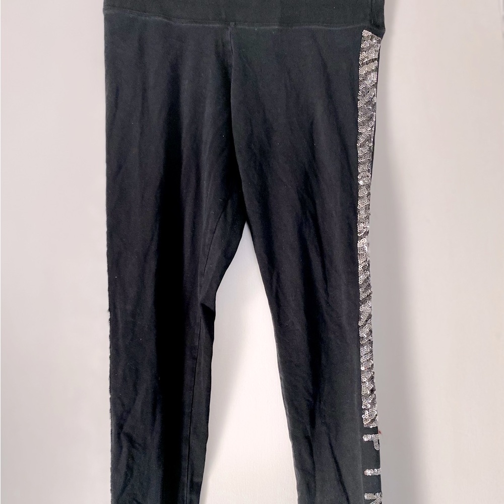 PINK yoga pants  with design on side